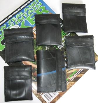More recycled inner tube wallets by recycled.co.nz